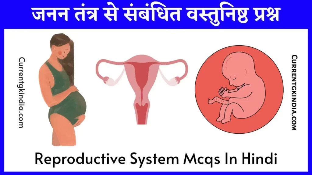 Reproductive System Mcqs In Hindi
जनन तंत्र से संबंधित वस्तुनिष्ठ प्रश्न
